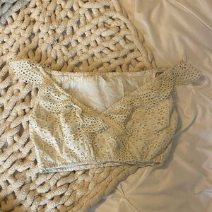 White Eyelet Lace Bralette